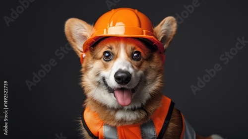 The corgi in construction gear photo