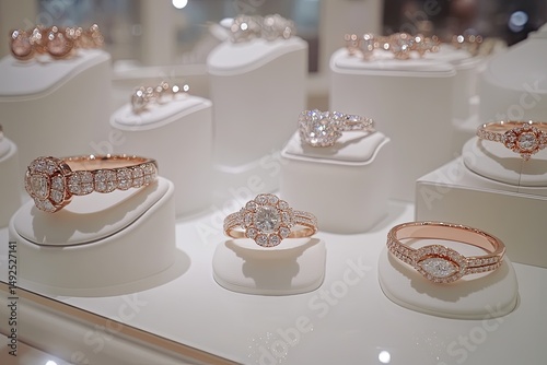 Exquisite diamond jewelry display