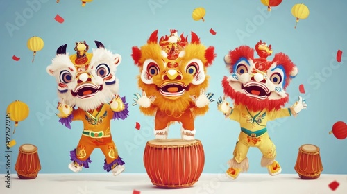 Dancing Lions, Festive Celebration photo
