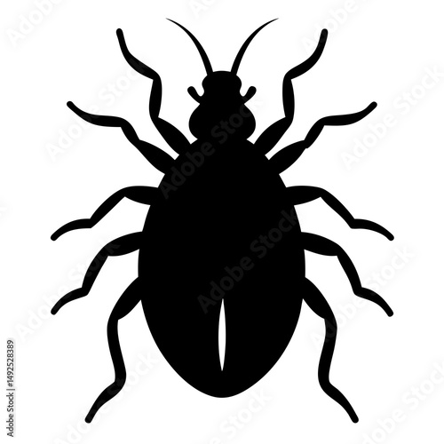 Black Silhouette of a Beetle Insect Icon