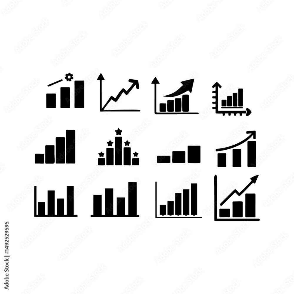Obraz premium business graph icon set
