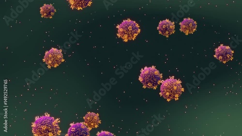 Measles viruses in the blood. Measles also known as morbilli and rubeola is a highly contagious, childhood viral infection. The virus infects the respiratory tract and then spreads around the body	