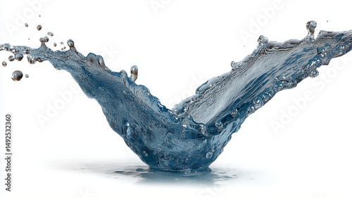 Dynamic Water Splash: A captivating water splash, frozen in time, showcases the fluidity and raw power of H2O, with droplets suspended mid-air, forming a dynamic display of nature's art.