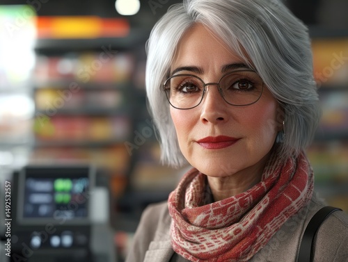 Senior woman in a store
