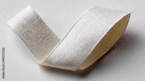 Elegant Ribbon's Subtle Grace: A detailed shot capturing the subtle beauty of a gracefully folded ribbon, with its textures and form standing out, and creating a sense of refined simplicity.
