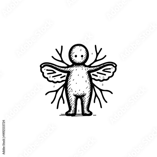 Symbolic representation of vulnerability and growth in a minimalist design