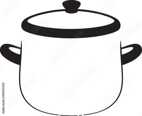 cooking pot vector illustration silhouette 