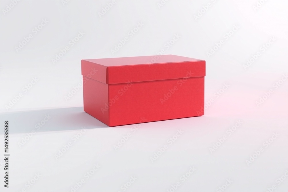Fototapeta premium 3D closed box Outline simple vector icon on white background. Line pictogram.
