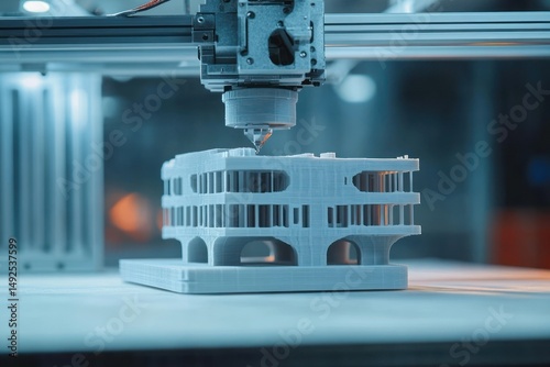 Obraz na płótnie 3 d printing architectural model w salonie