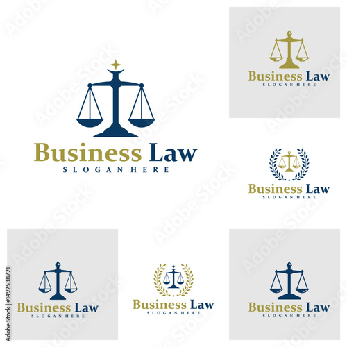 Set of Law Firm logo design concept vector. Justice Logo Design Template. Creative Symbol. Icon