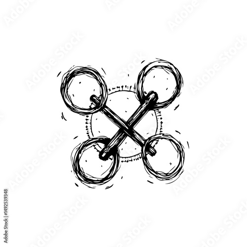 Abstracted aerial drone illustration conveying technological advancement and innovation