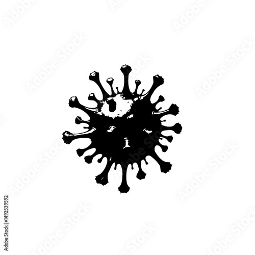 Graphic representation of a pathogenic organism, isolated on white background