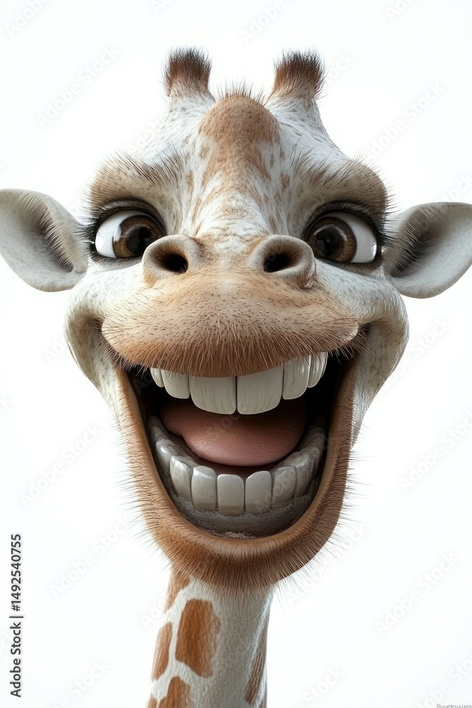 Smiling cartoon giraffe