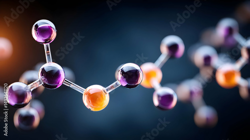 of molecules and atoms digitally rendered in a lab environment