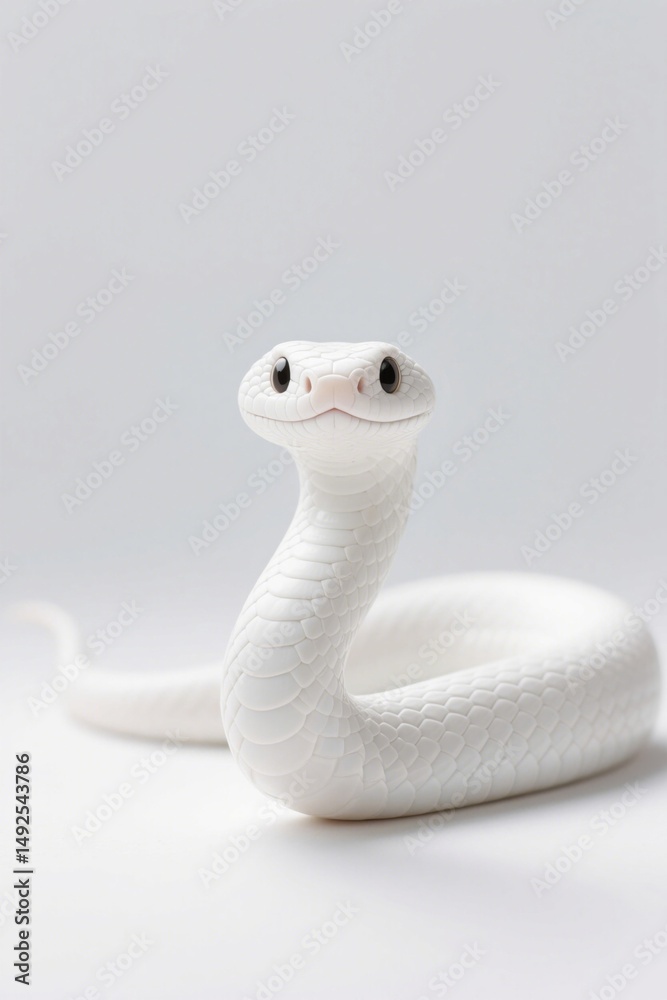 Fototapeta premium there is a white snake that is sitting on the ground