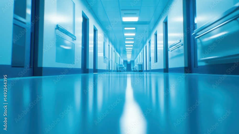 Empty hospital corridor