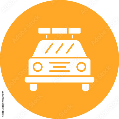 Police Car icon vector image. Suitable for mobile apps, web apps and print media.