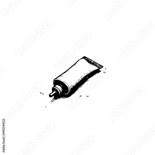 Monochrome Sketch: A Still Life of an Unidentified Tube Dispenser on Plain Backdrop