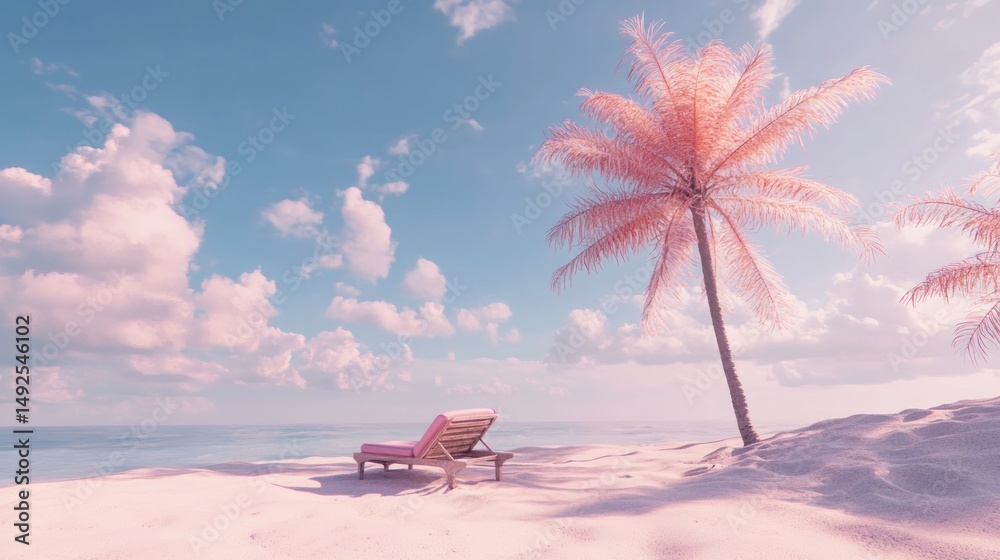 Pink beach relaxation