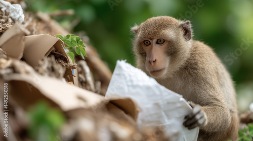 Curious Monkey with Found O...