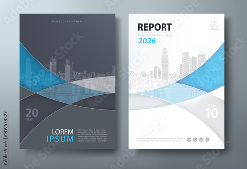 Book cover, annual reports, and flyer templates, with Minimalist and elegant city skyline line art. layout in A4 size.
