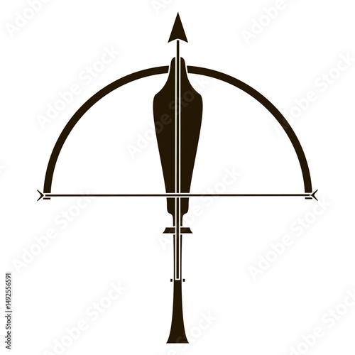 Crossbow icon vector. Arbalest illustration sign. Bow symbol or logo.