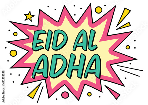 Fun Comic Book Style Eid Al Adha Celebration Graphic