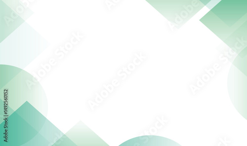 Geometric frame background, green modern design vector.