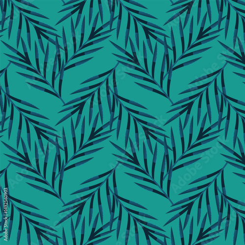 Summer  seamless pattern tropical leaves modern vector  geometric print for wallpaper, textile design , repeat background .