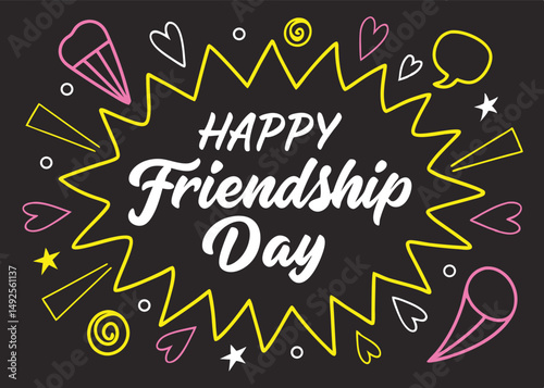 Vibrant Friendship Day graphic design for social media or print.