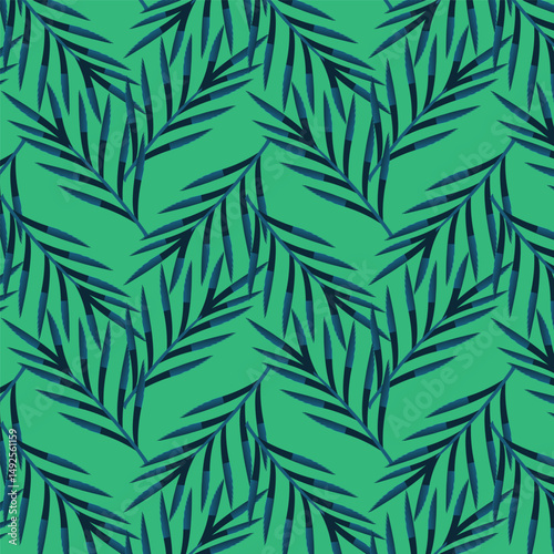 Summer  seamless pattern tropical leaves modern vector  geometric print for wallpaper, textile design , repeat background .