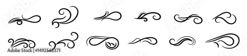 Set of swirl border calligraphy and dividers decorative vector in vintage style on white background