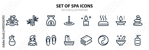  Spa icons with White Background vector