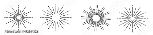 Sun simple icons collection. Vector illustration
