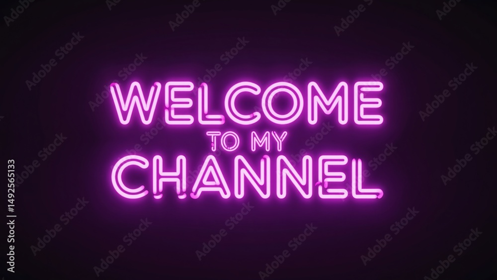 Vibrant neon pink text welcoming to a channel. Vibrant neon pink text welcoming to a channel.