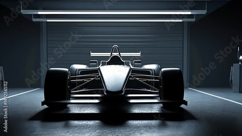 Racing Car in Garage