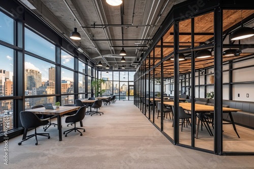 Contemporary Co-Working Space with Steel Facade in Urban Landscape