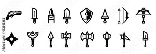 Weapon icons with White Background