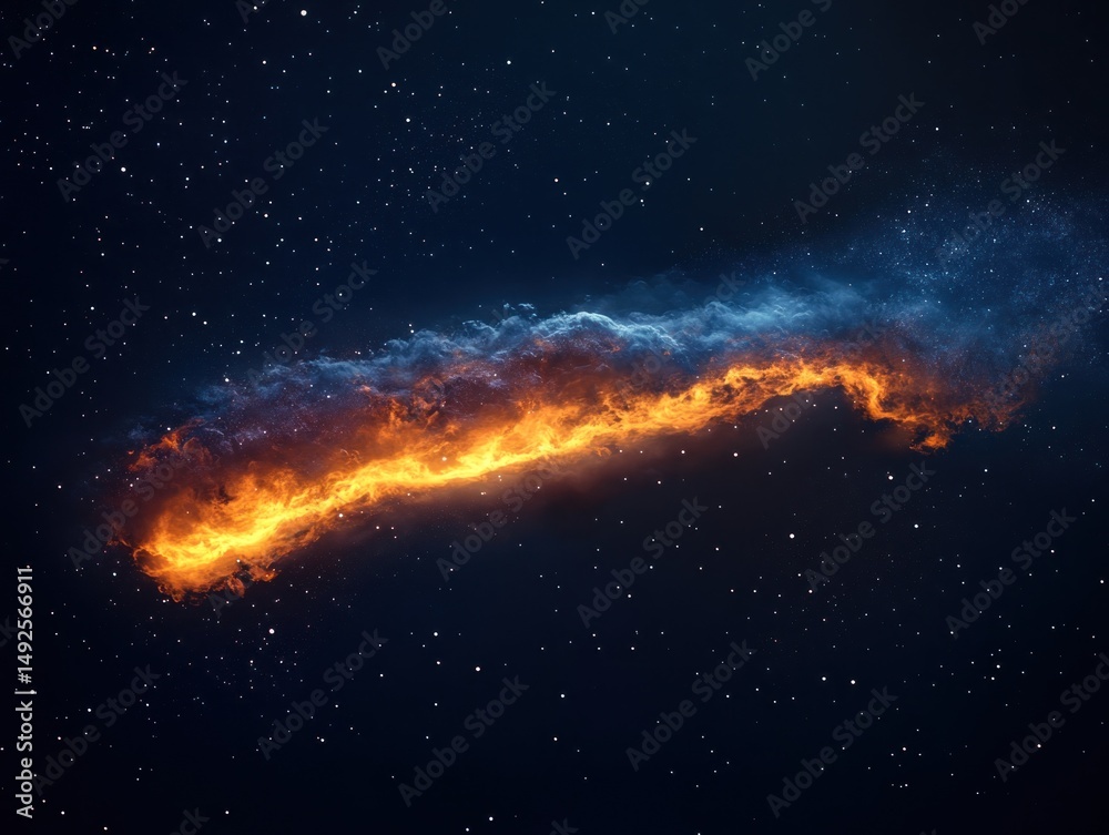 Obraz premium Fiery nebula in deep space