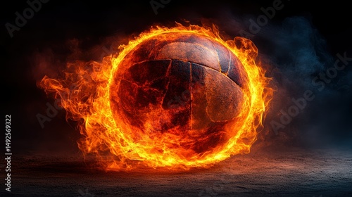 Fiery ball of fire photo