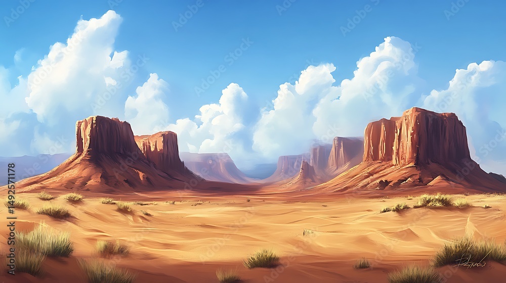 Naklejka premium Desert landscape artwork