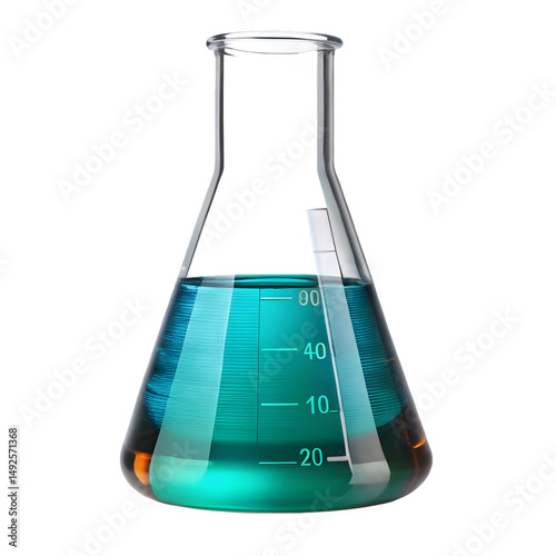 Laboratory Glass Beaker for Chemistry Isolated on White