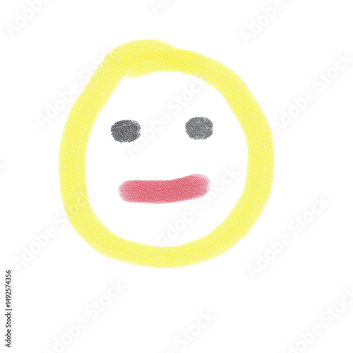 Wallpaper Mural A simple yet vibrant depiction of a smiling face. Its cheerful essence captured through playful strokes. Torontodigital.ca