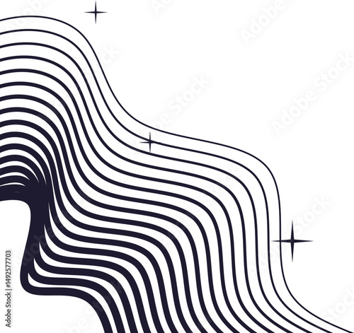 Aesthetic Wave Line Corner Vector