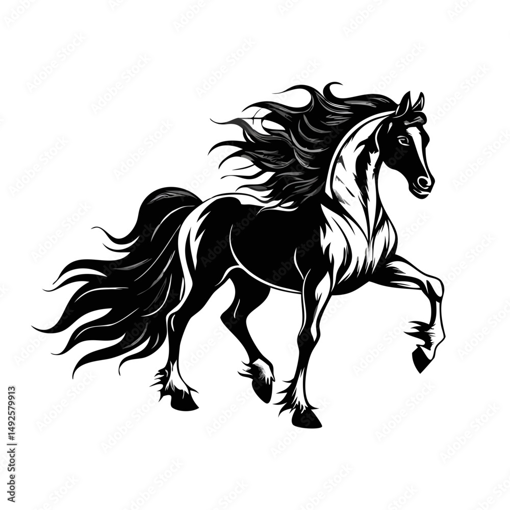 Fototapeta premium Majestic Black Friesian Horse
