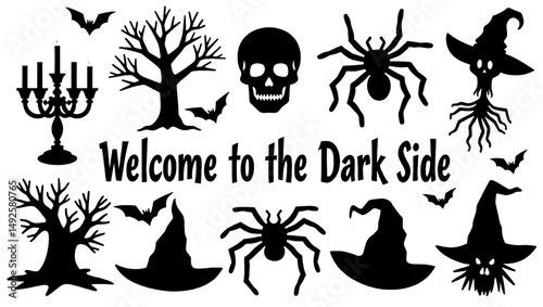 "Spooky Halloween Vector Set – Pumpkins, Ghosts, Witches, and Haunted Elements"

