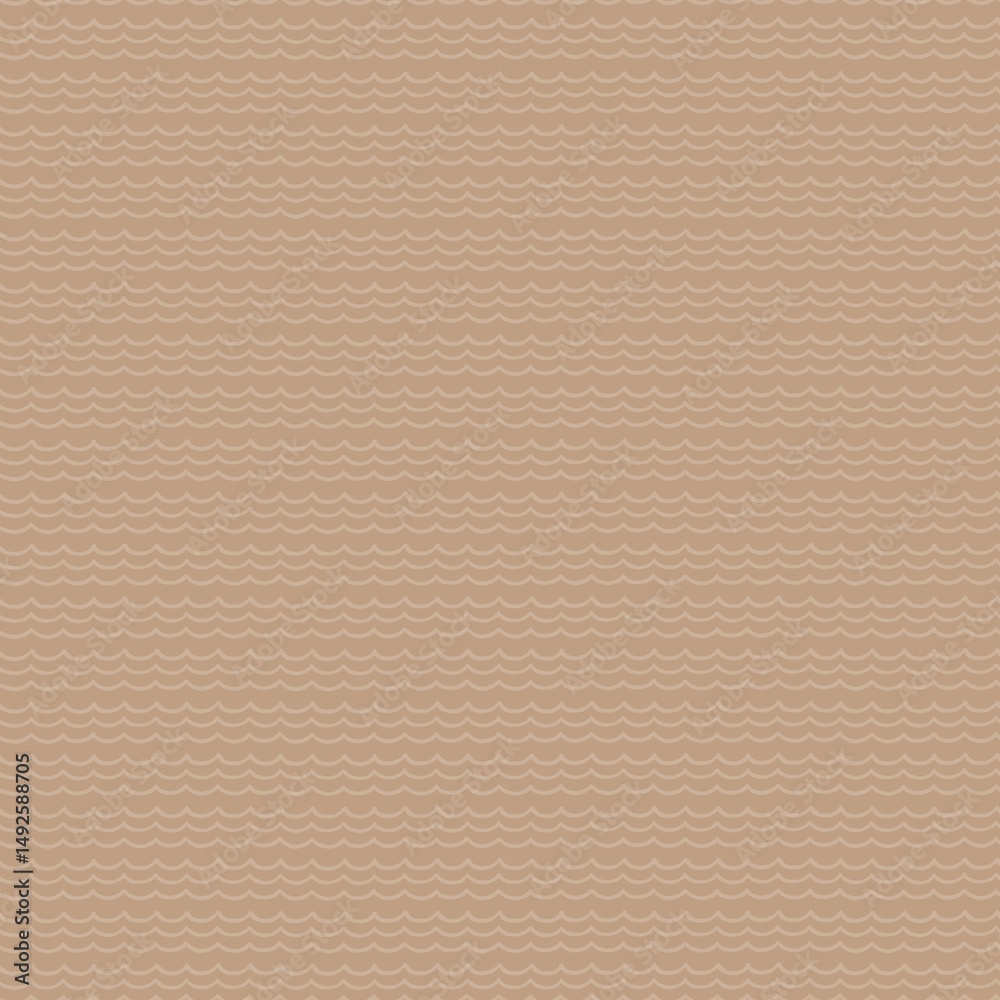 Fototapeta premium Seamless geometrical pattern with wavy lines on brown background