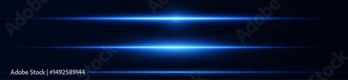 Glowing blue neon flare with fast motion blur and colorful laser streaks in abstract dark background, dynamic light explosion, vibrant energy beam, digital splash, ray glow and modern vector line