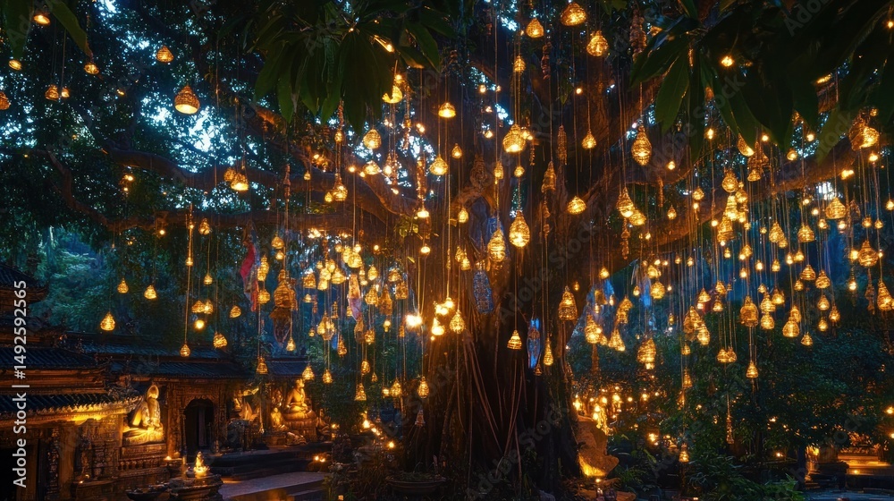 Naklejka premium Illuminated Sacred Tree