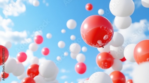 Balloons floating in the sky